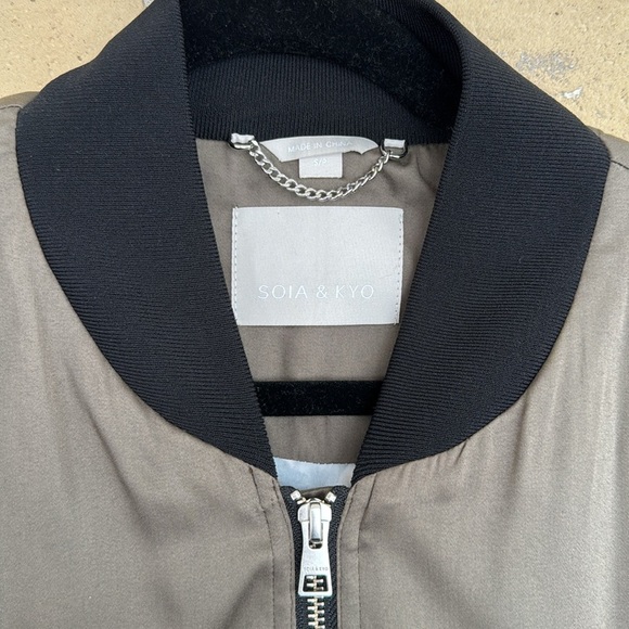 New Soia & Kyo Dark Olive Bomber Jacket - Picture 4 of 8